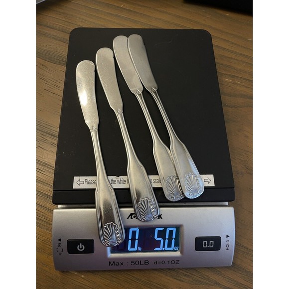 4 Butter Knives Spreader Next Day Gourmet Heavy Shell Japan Stainless 6 1/8" - Picture 6 of 6